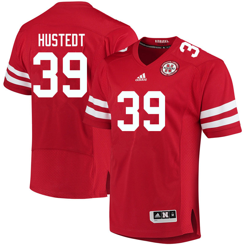 Men #39 Garrett Hustedt Nebraska Cornhuskers College Football Jerseys Sale-Red - Click Image to Close